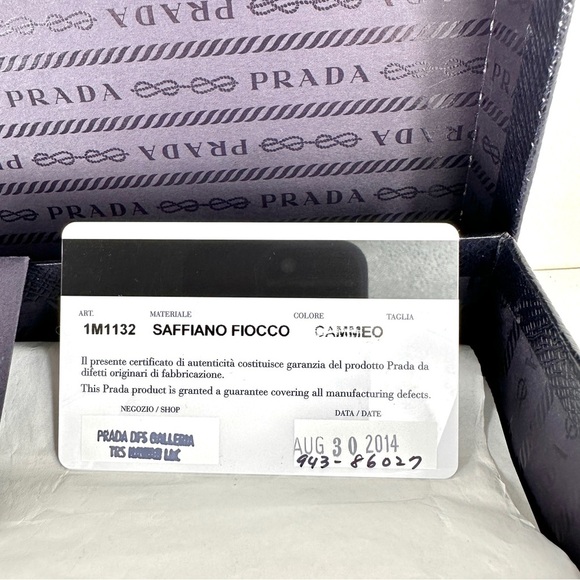 Prada Saffiano Fiocco Bow Wallet in Cammeo Nude | Authentic with added Chain - Picture 6 of 16